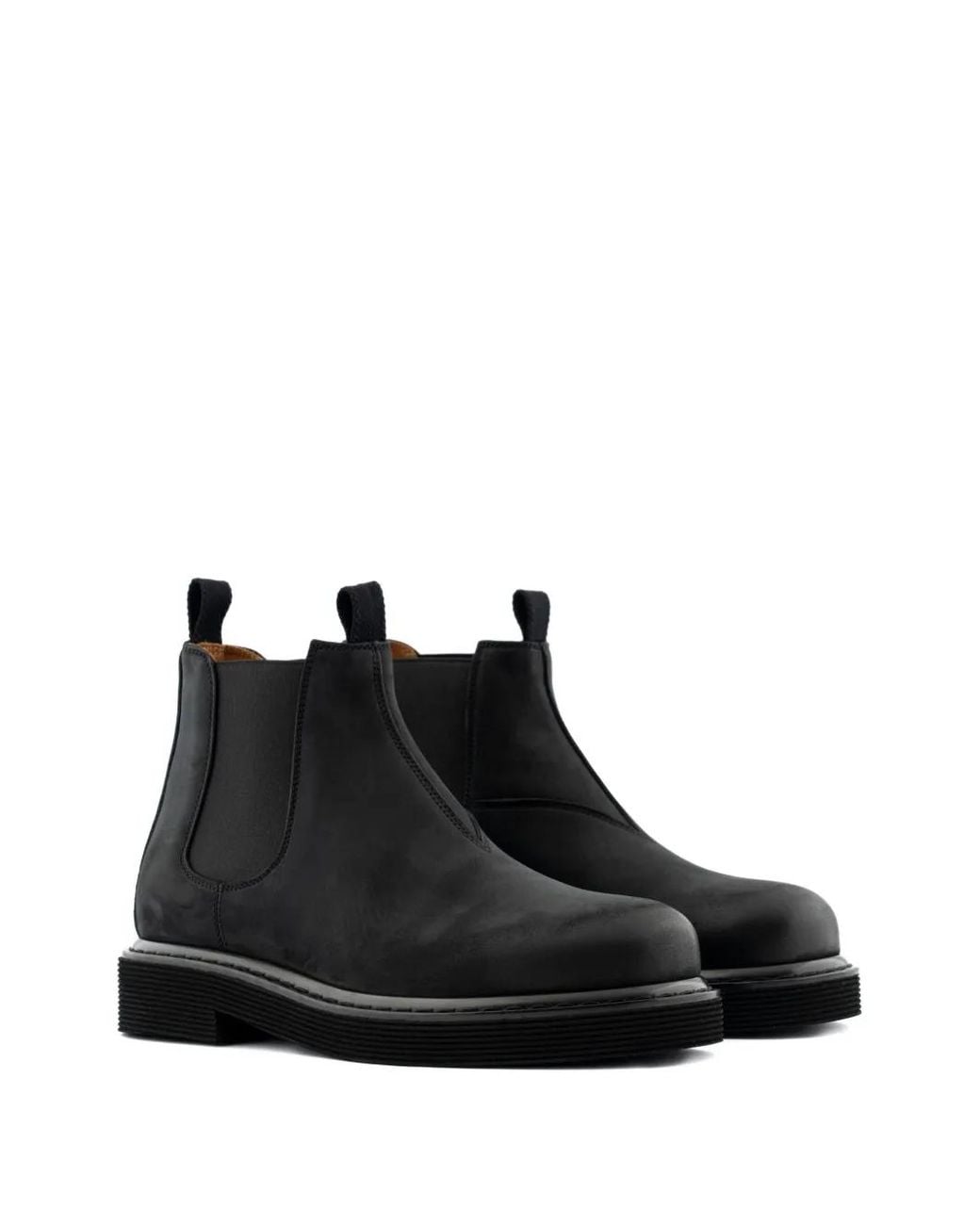 Buttero Black Elasticated Side-Panel Chelsea Boots for men