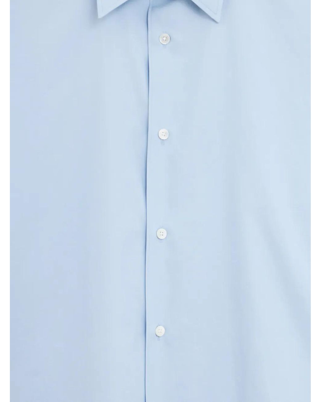 Auralee Blue Long-Sleeve Buttoned Shirt for men