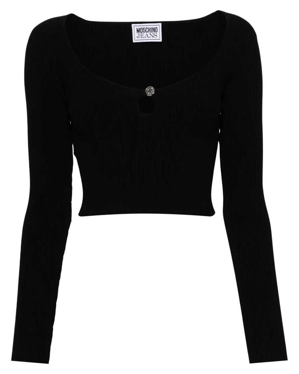Moschino Black Ribbed-Knit Top