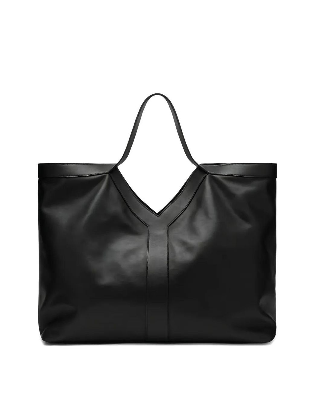 Saint Laurent Black Large Y Detail Tote Bag for men