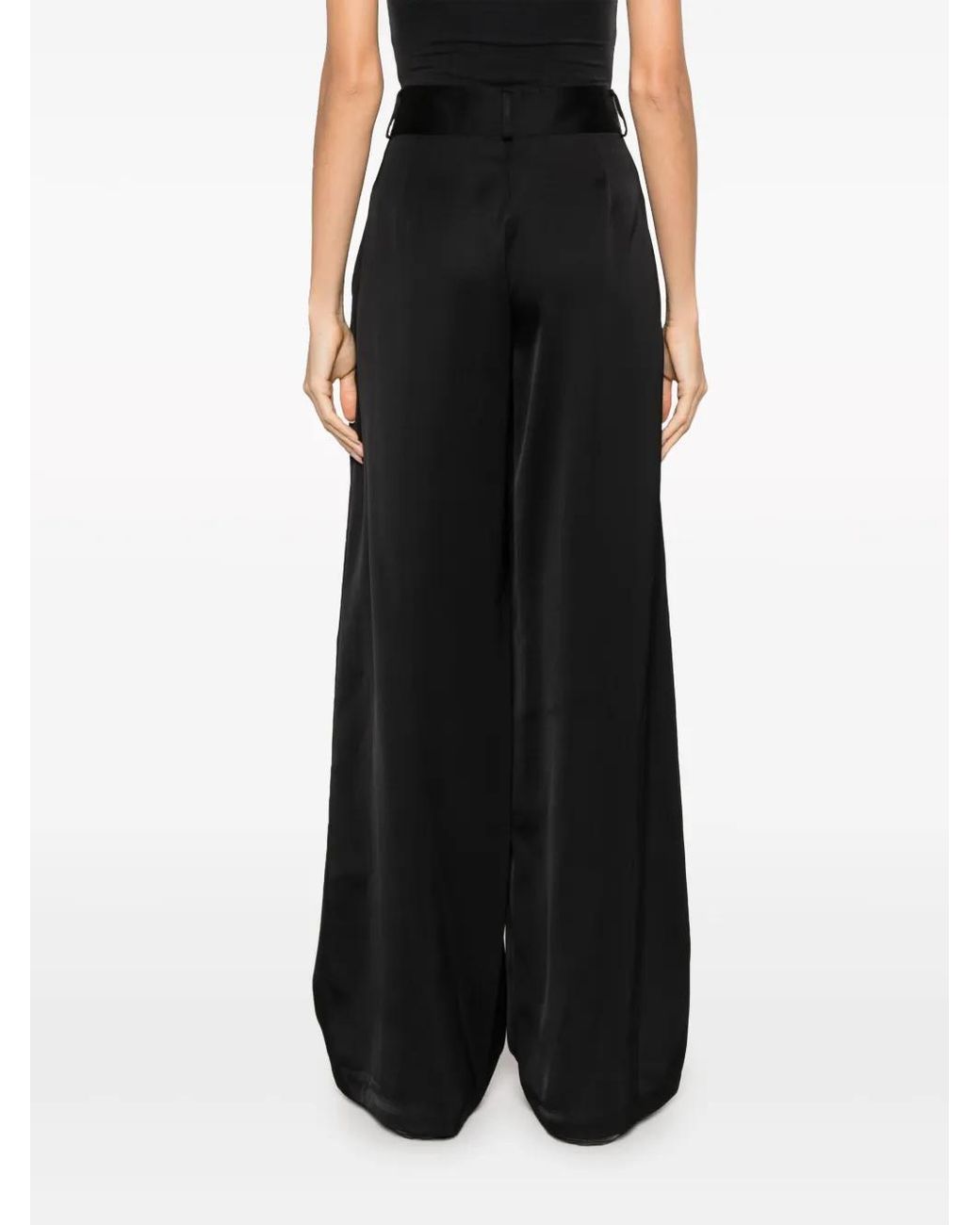 Jil Sander Black High-Waisted Wide-Leg Trousers