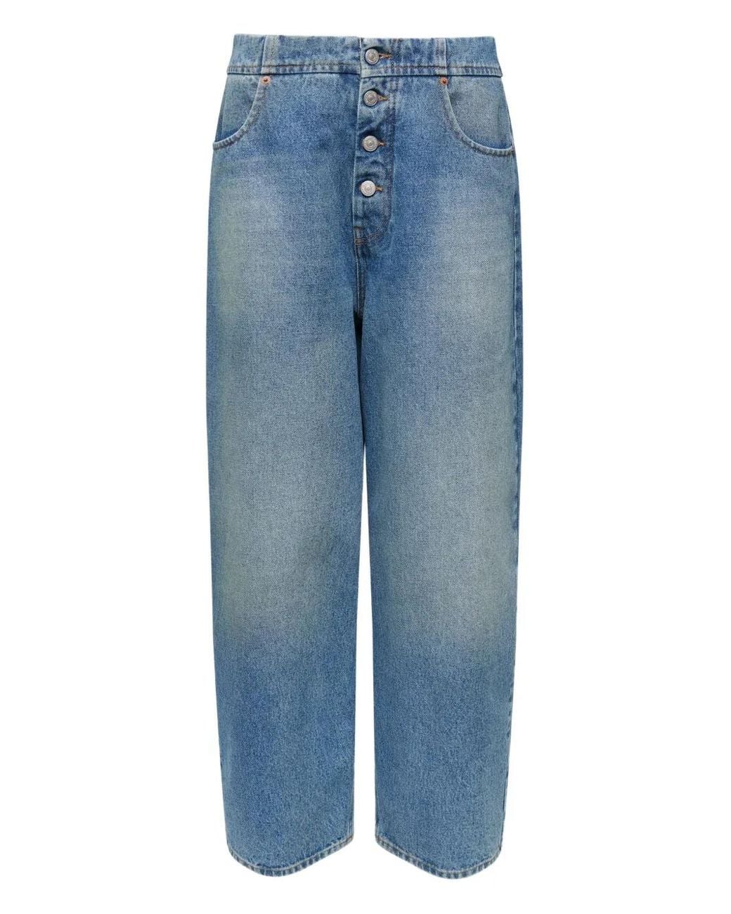 MM6 by Maison Margiela Blue Button Five-Pocket Jeans