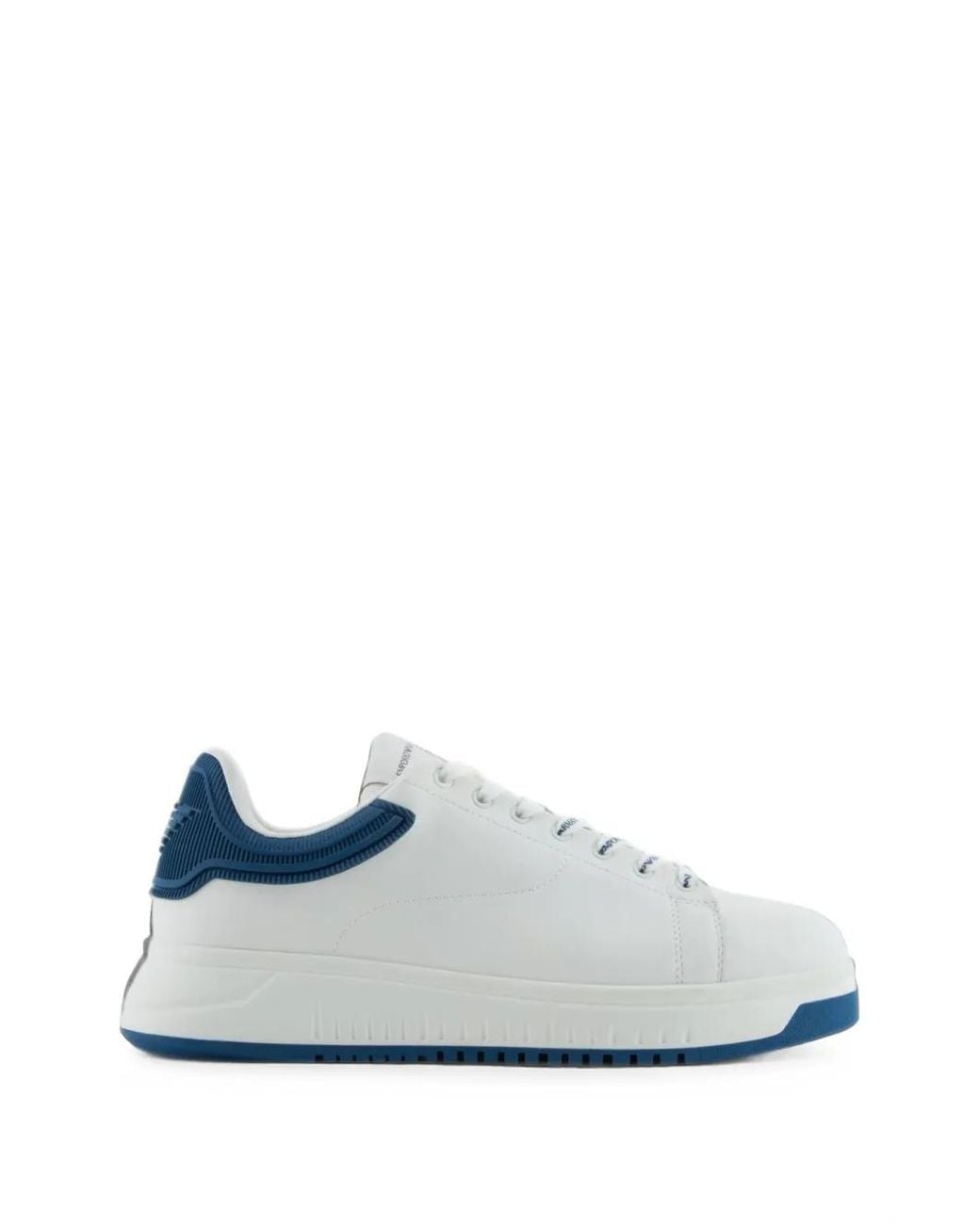 Emporio Armani White Baskets En Cuir À Logo Imprimé for men
