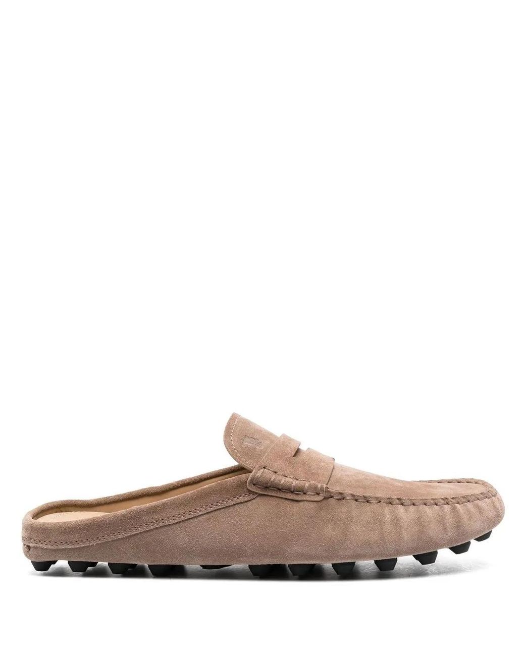 Tod's Brown Gommino Bubble Suede Mules for men