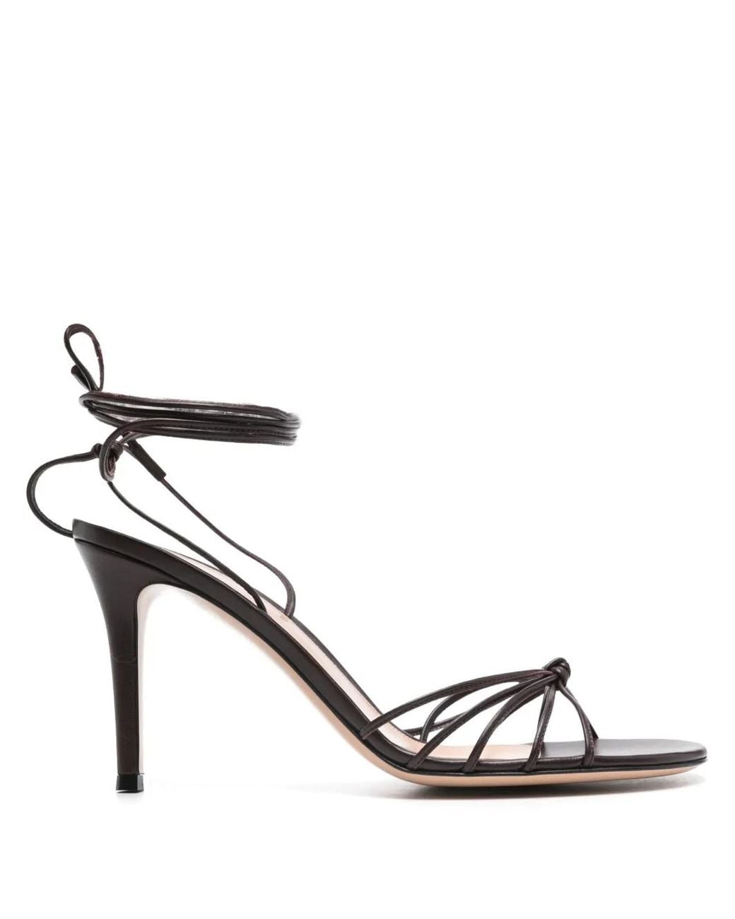 Gianvito Rossi Metallic 85Mm Strappy Leather Sandals