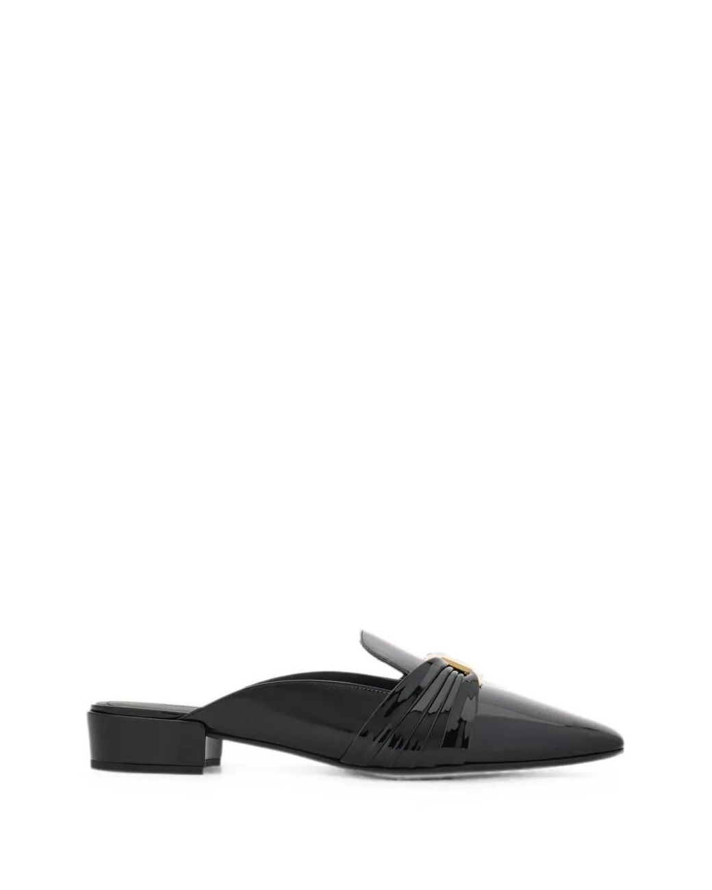 Ferragamo Black Gancini Ornament Mules