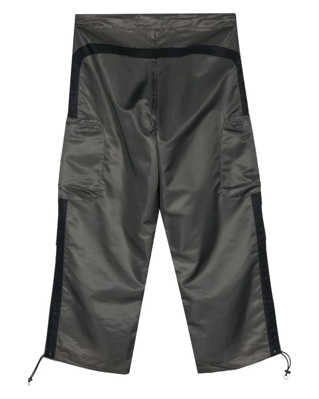 Random Identities Gray Gathered-Detail Drawstring Trousers for men