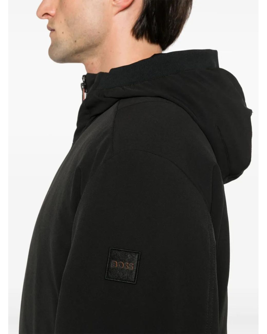 Boss Black Padded Hooded Jacket for men