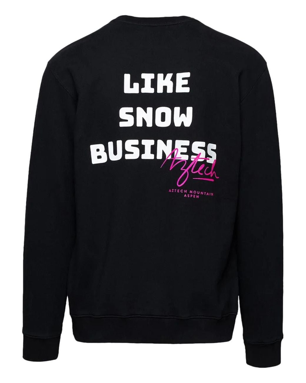 Aztech Mountain Blue No Biz Slogan-Print Sweatshirt for men