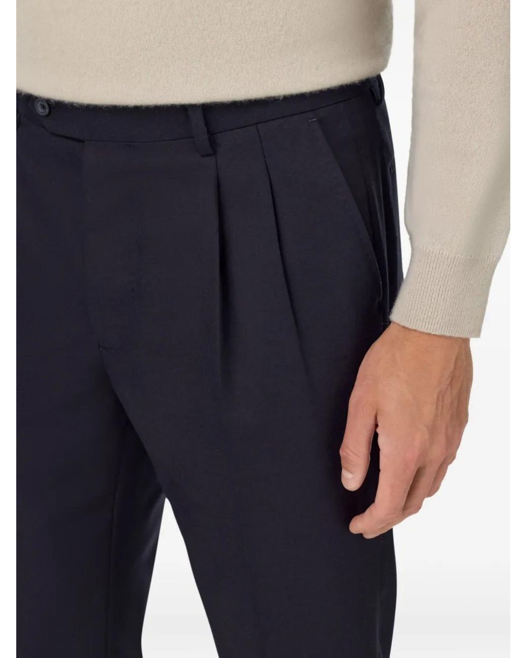 Boggi Blue Pleated Trousers for men
