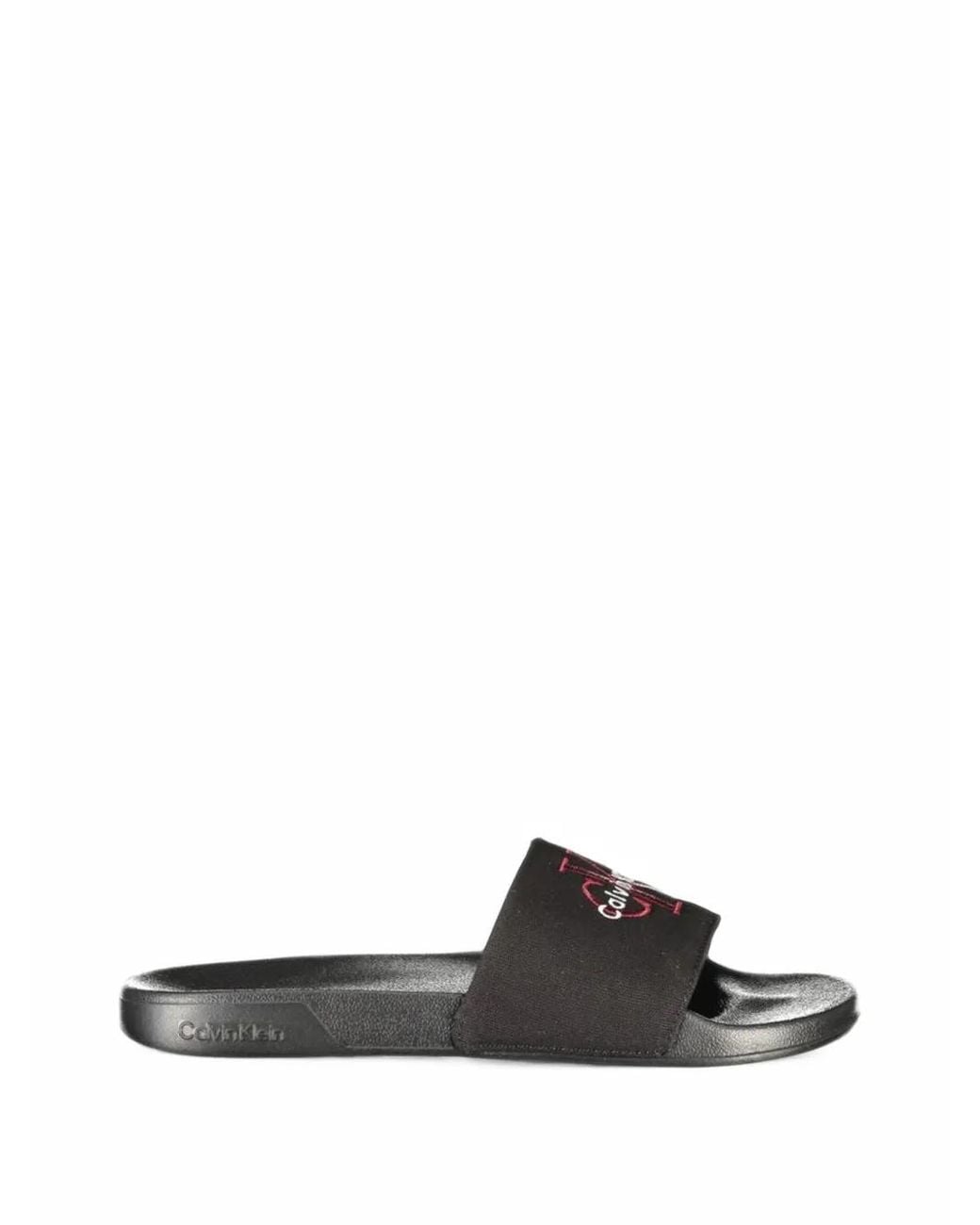 Calvin Klein White Logo-Print Slides for men