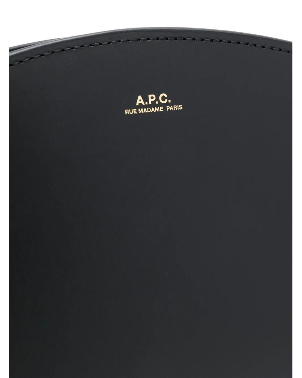 A.P.C. Black Leather Demi-lune Crossbody Bag