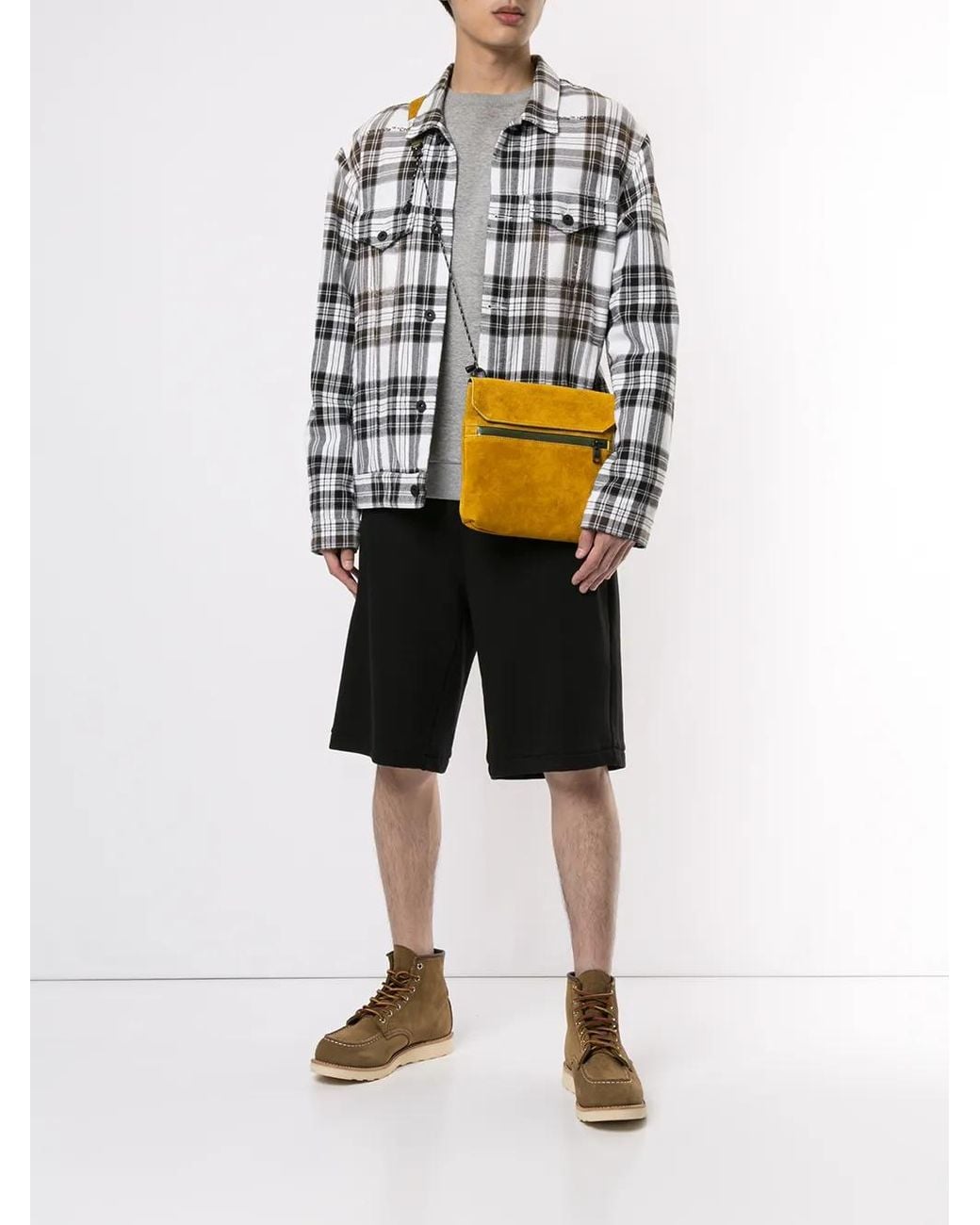 As2ov Orange Flat Shoulder Bag for men