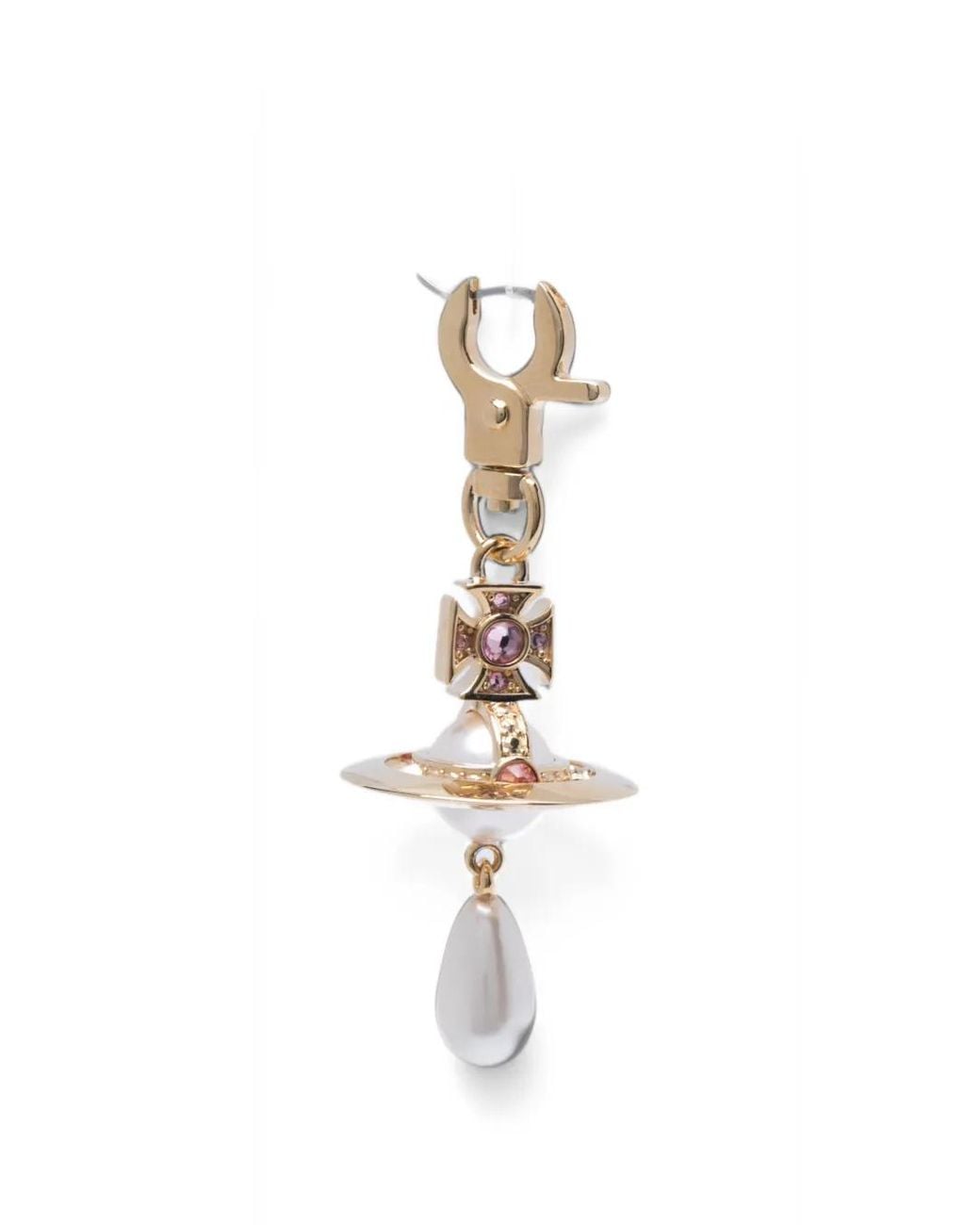Vivienne Westwood White Aïda Orb Crystal-Embellished Drop Earrings