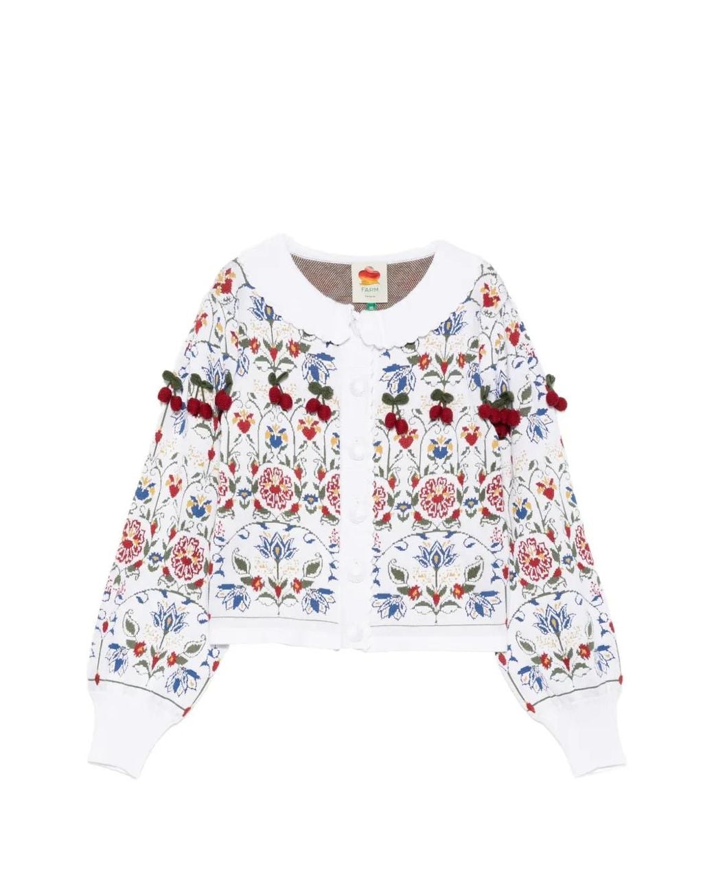 Farm Rio White Ainika Knit Cardigan