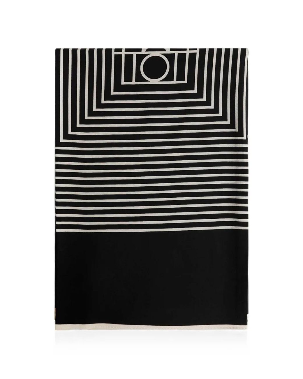 Totême Black Monogram Logo-Detail Scarf