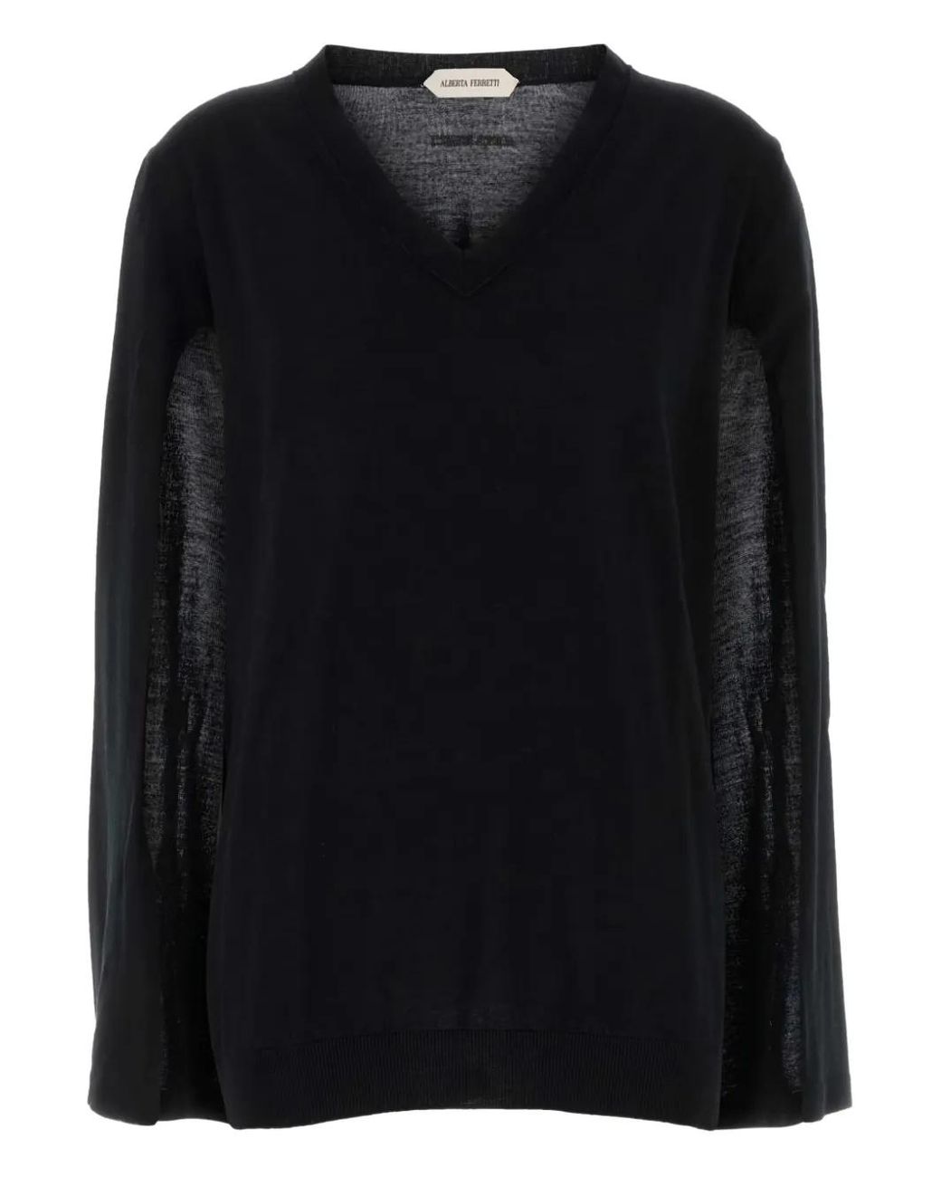 Alberta Ferretti Black V-Neck Sweater