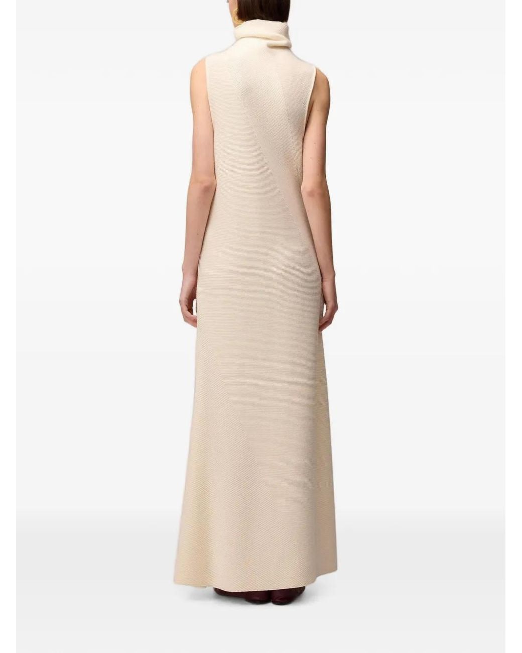 RETORI White Stitch-Mix Cashmere Maxi Dress
