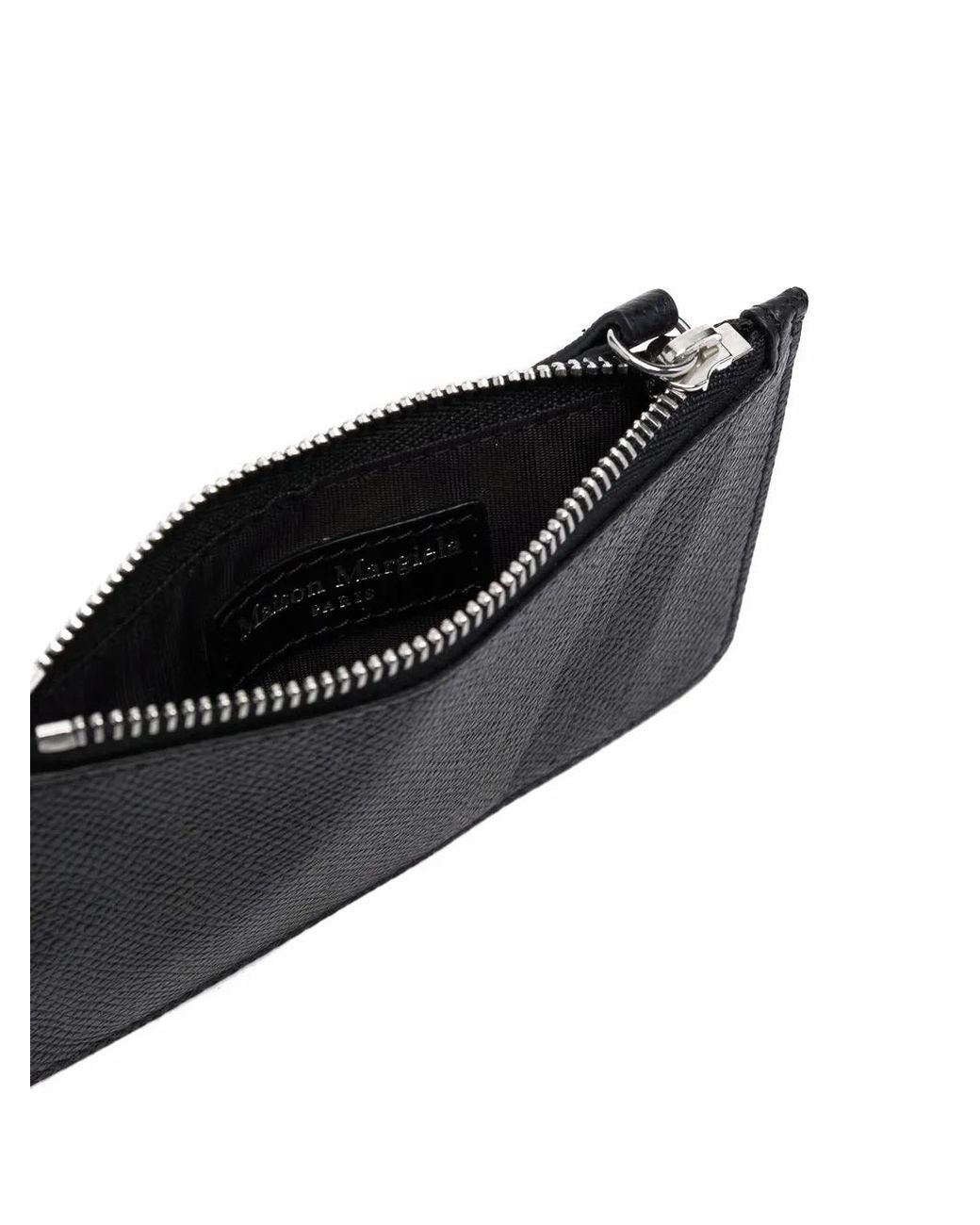 Maison Margiela Black Four Stitches Zip Cardholder
