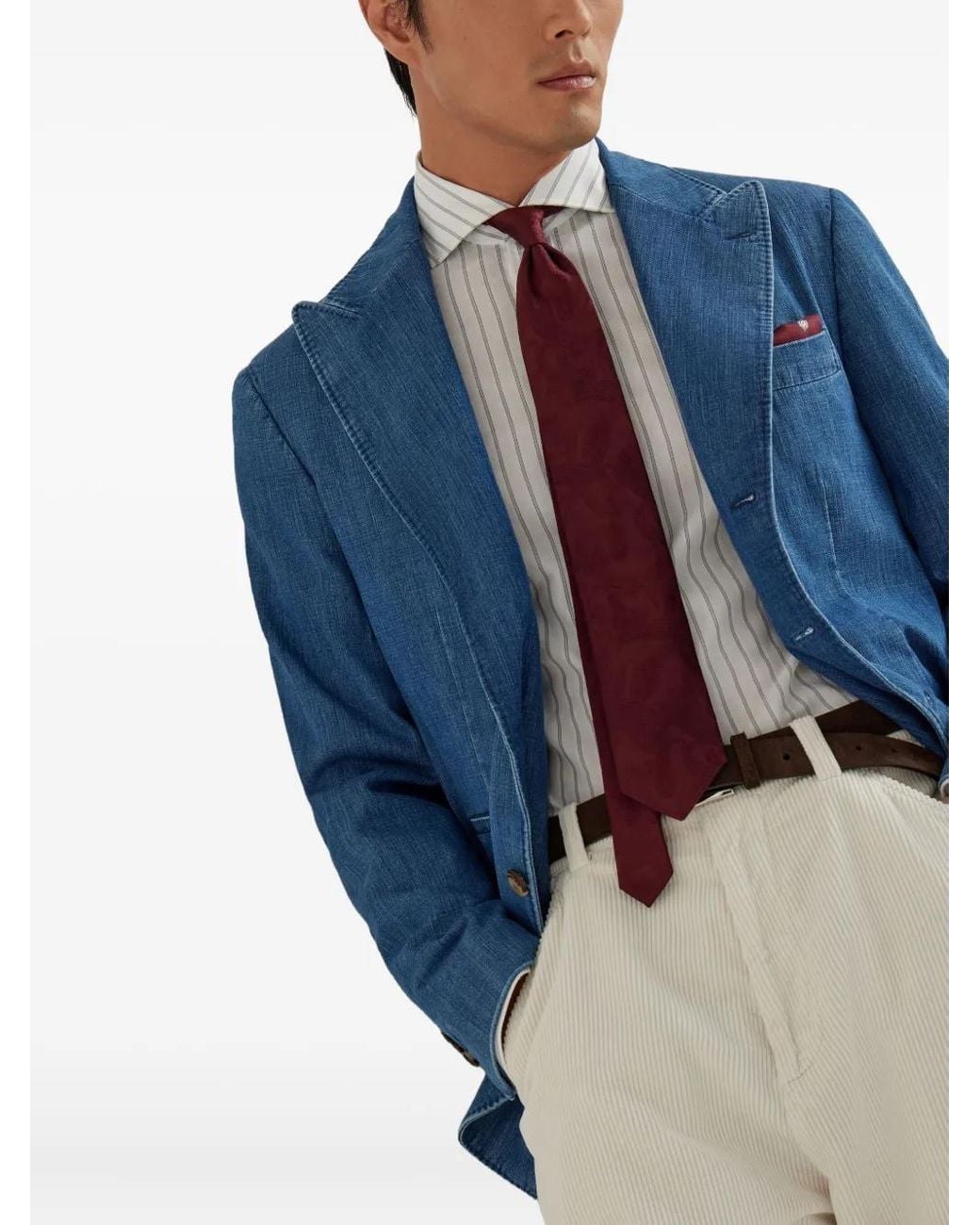 Brunello Cucinelli Sakko Mit Aufgesetzten Taschen in Blue für Herren