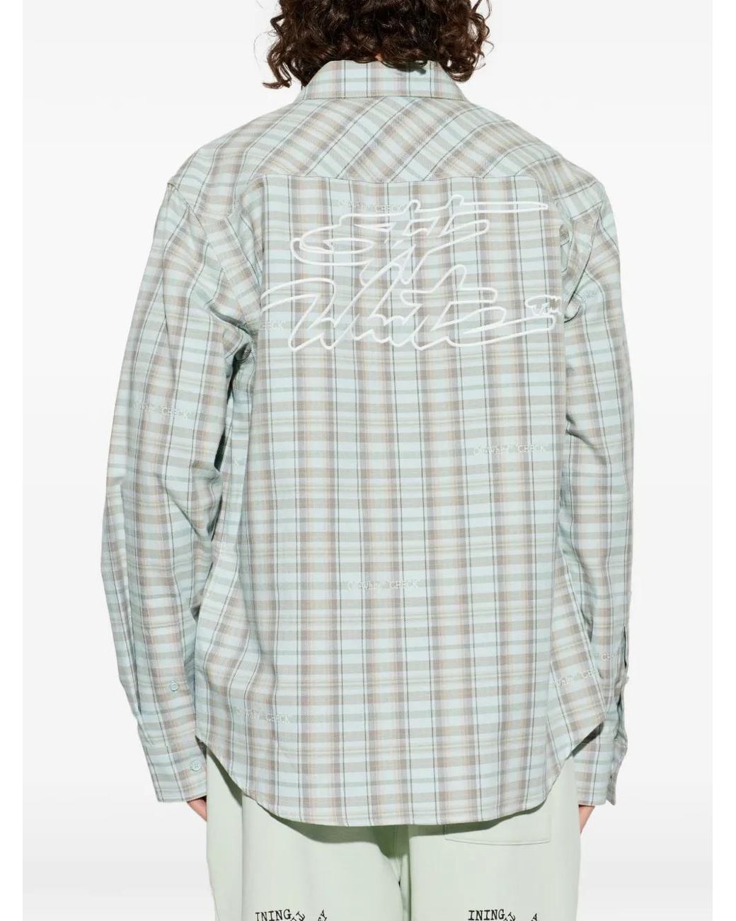 Off-White c/o Virgil Abloh Blue Marker Checked Shirt for men