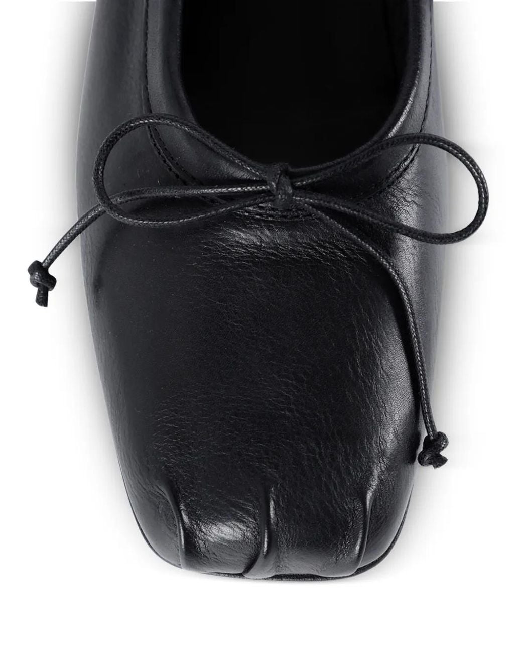 Ann Demeulemeester White Ballerines Paloma En Cuir De Veau À Ruban