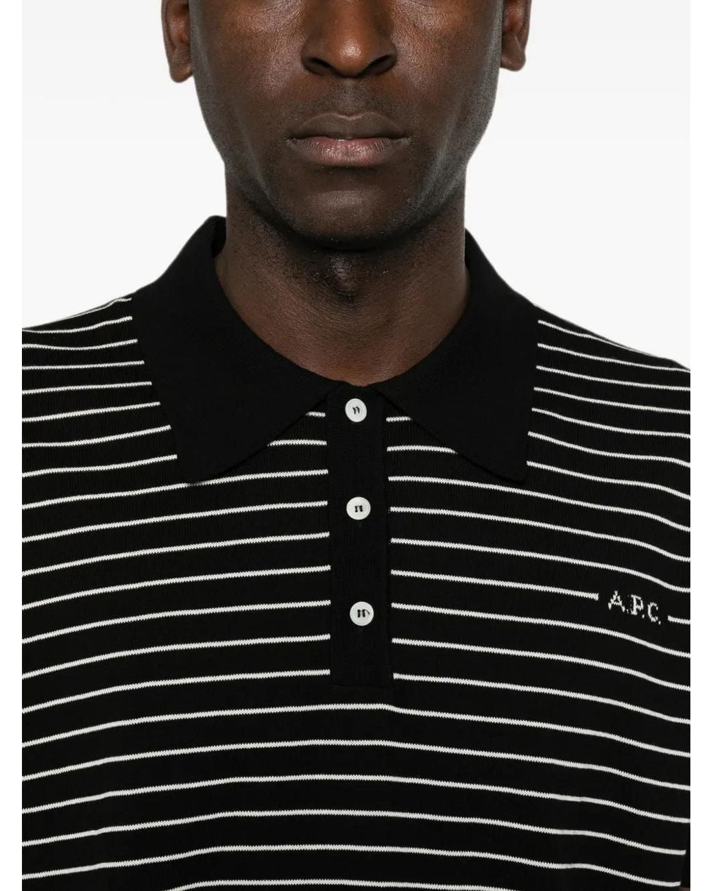 A.P.C. Gestreept Poloshirt in het Black voor heren