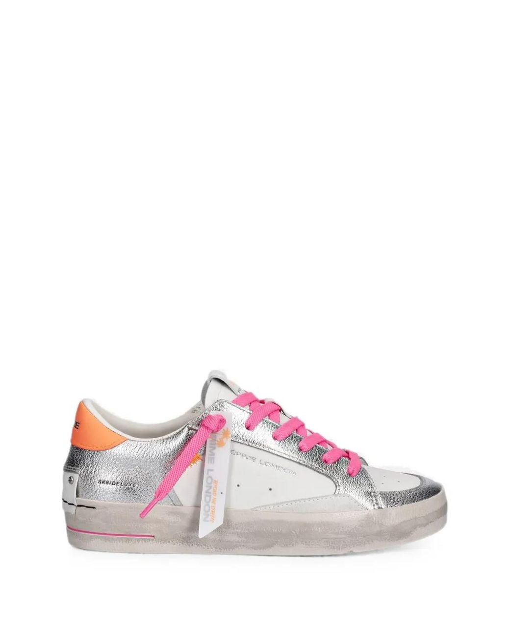 Crime London Pink Skate Deluxe Leather Sneakers