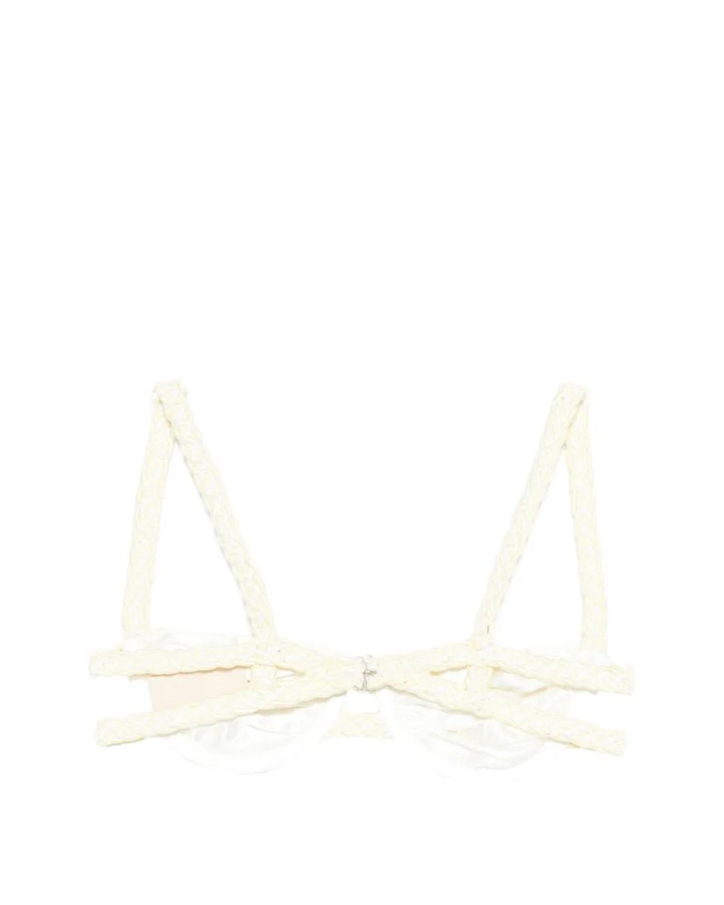 Top De Bikini Con Tira Tejida Isa Boulder de color White