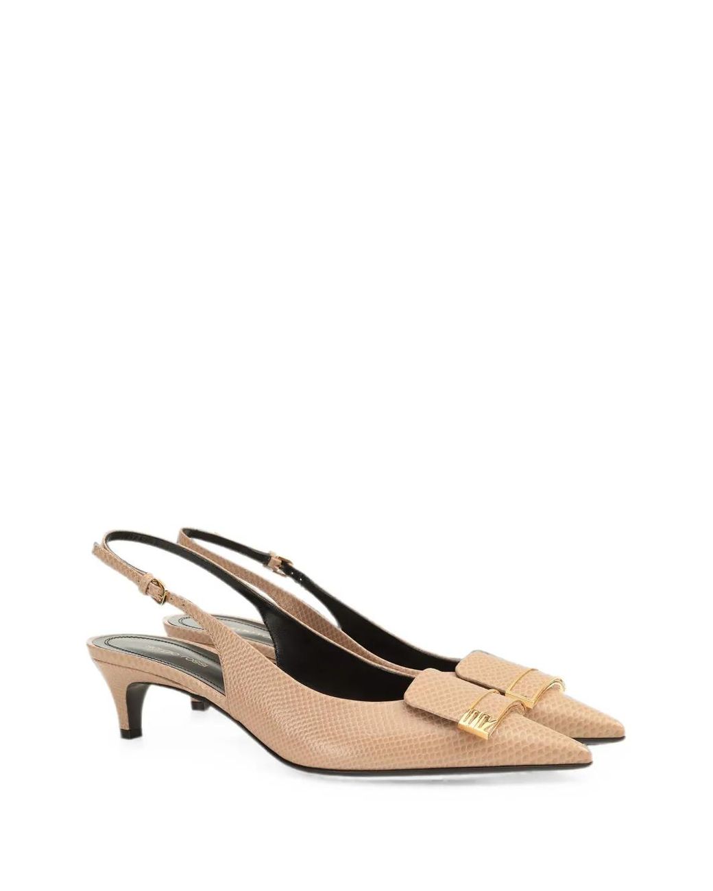 Sergio Rossi Natural Sr Evolv Pointed-Toe Sandals