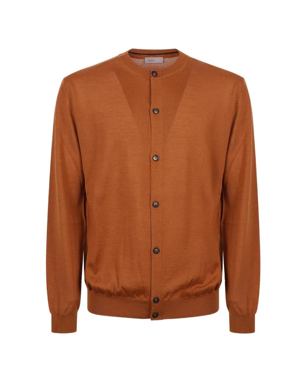 Herno Brown Cardigan En Maille Fine for men