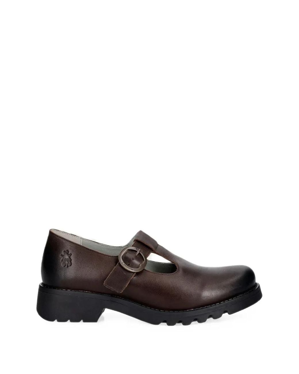 Fly London Brown T-Bar Buckle-Fastening Shoes