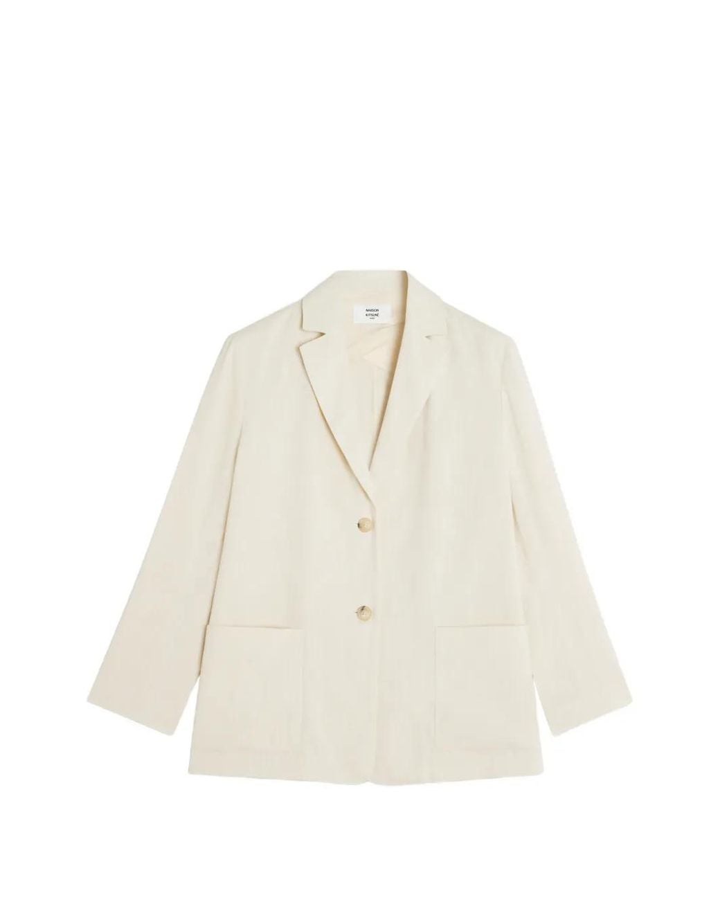Maison Kitsuné White Notched-Lapel Patch-Pocket Jacket