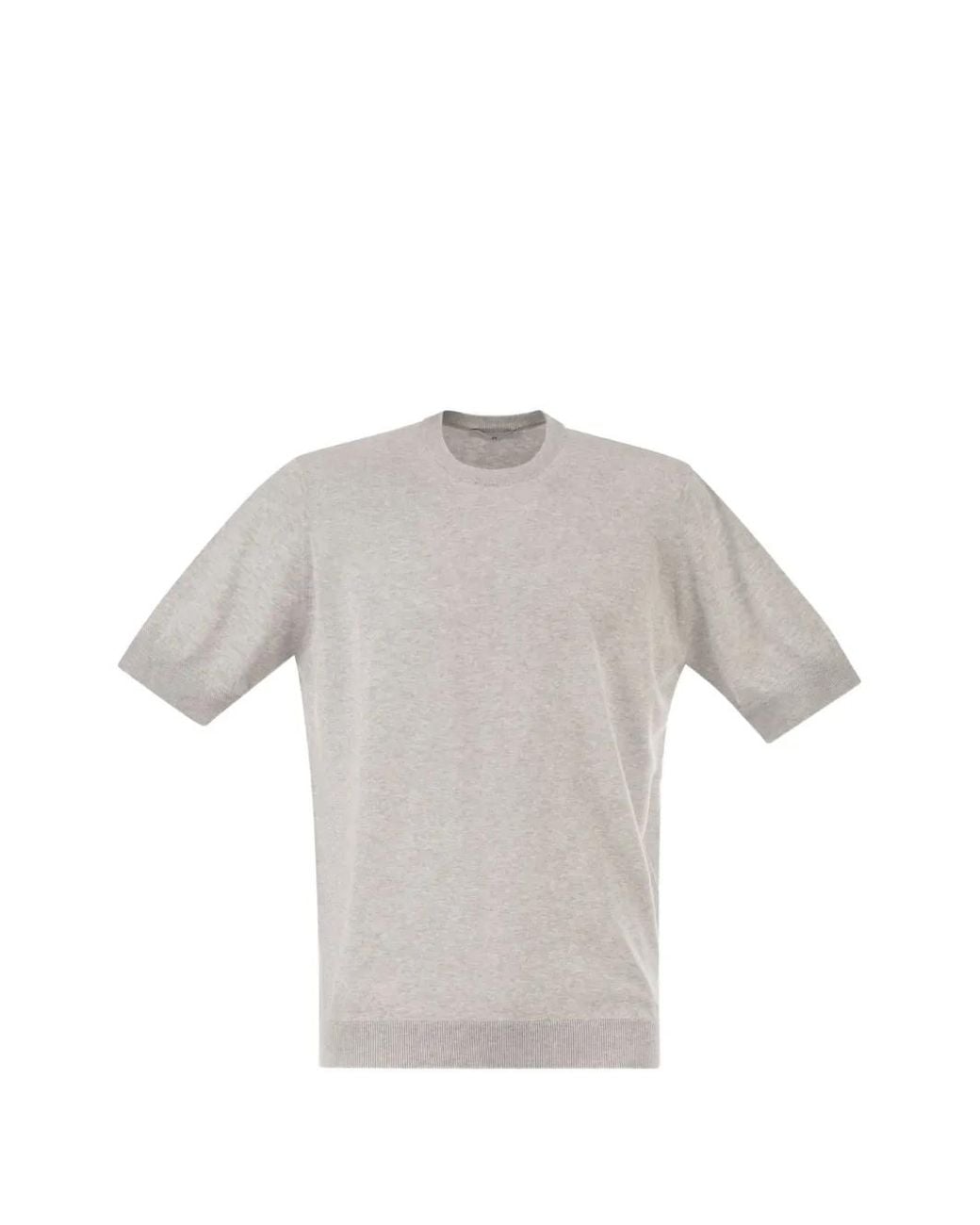 PT Torino Gray Ribbed-Trim T-Shirt for men