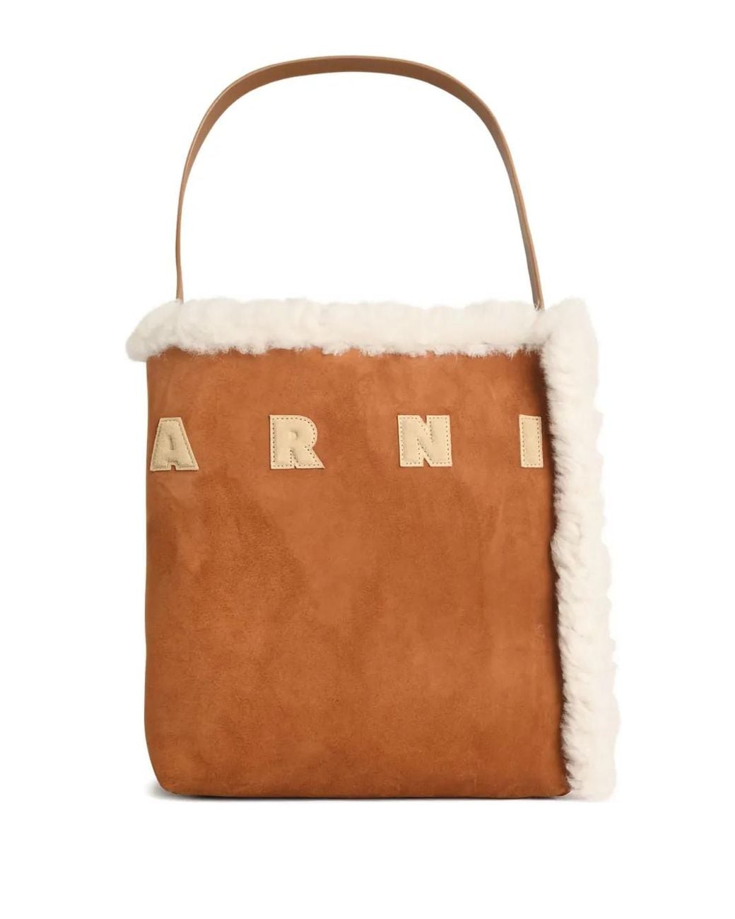 Marni Brown Museo Suede Shoulder Bag