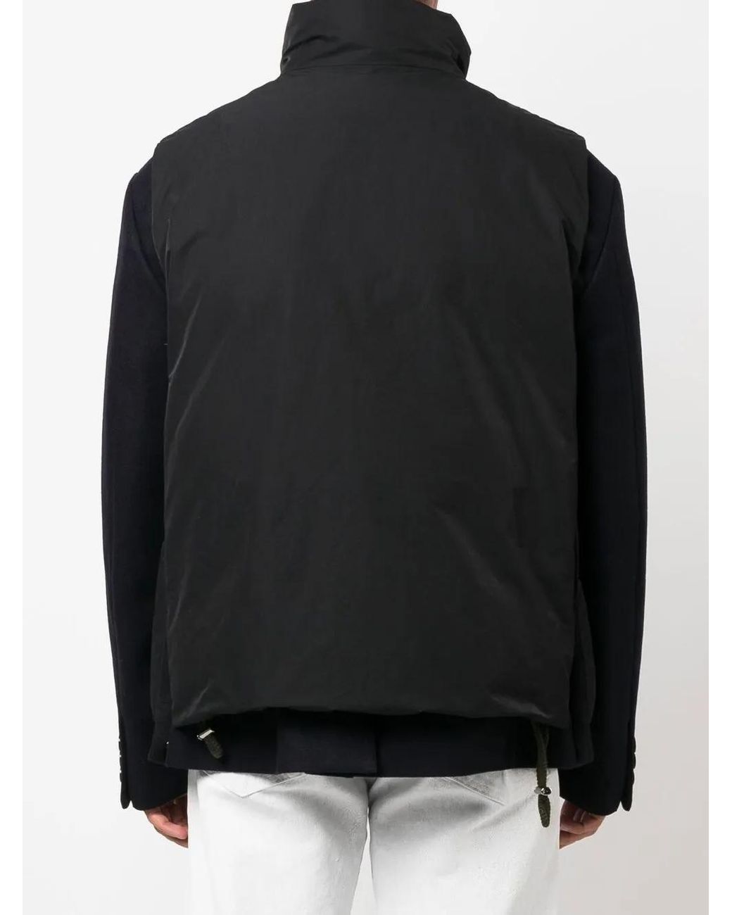 Sacai Black Double-Layer Gilet Wool Jacket for men