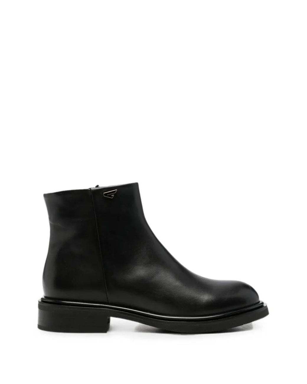 SERGIO MORETTI FIRENZE Black Bottines À Plaque Logo