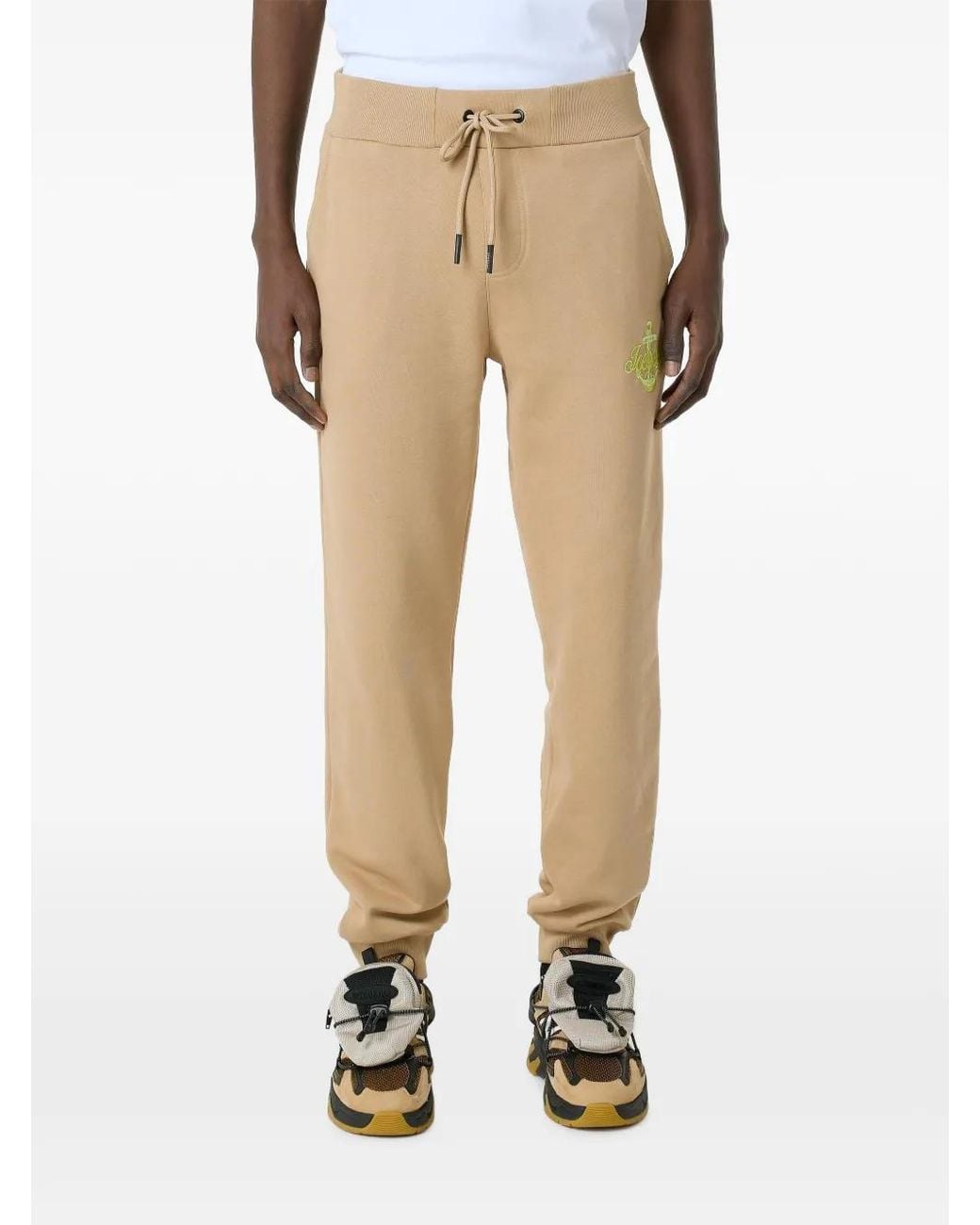 Iceberg Natural Logo-Embroidered Drawstring Track Pants for men