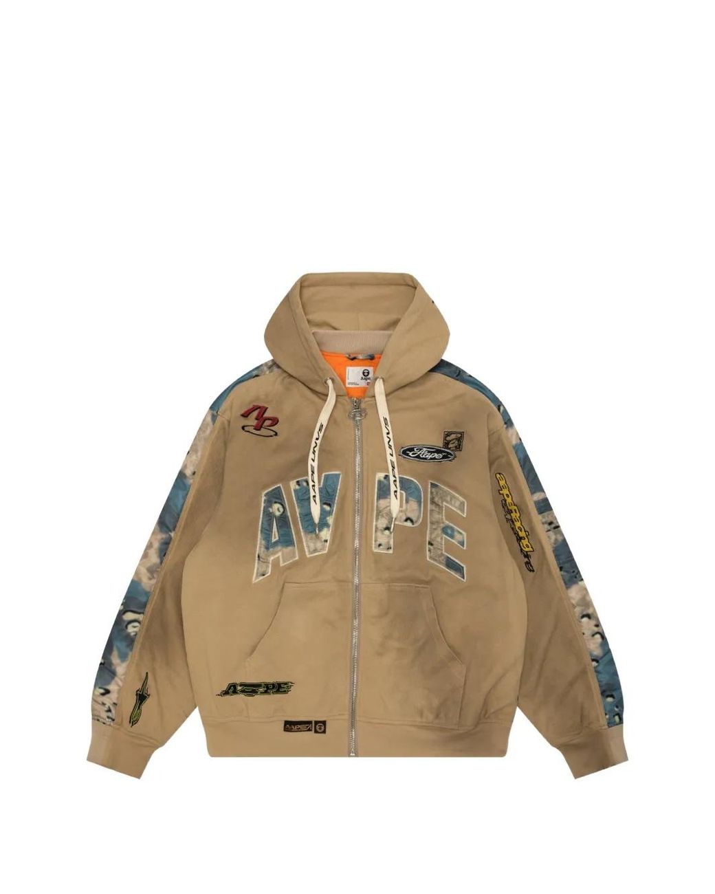 Aape By A Bathing Ape Natural Logo-Patch Hooded Jacket for men