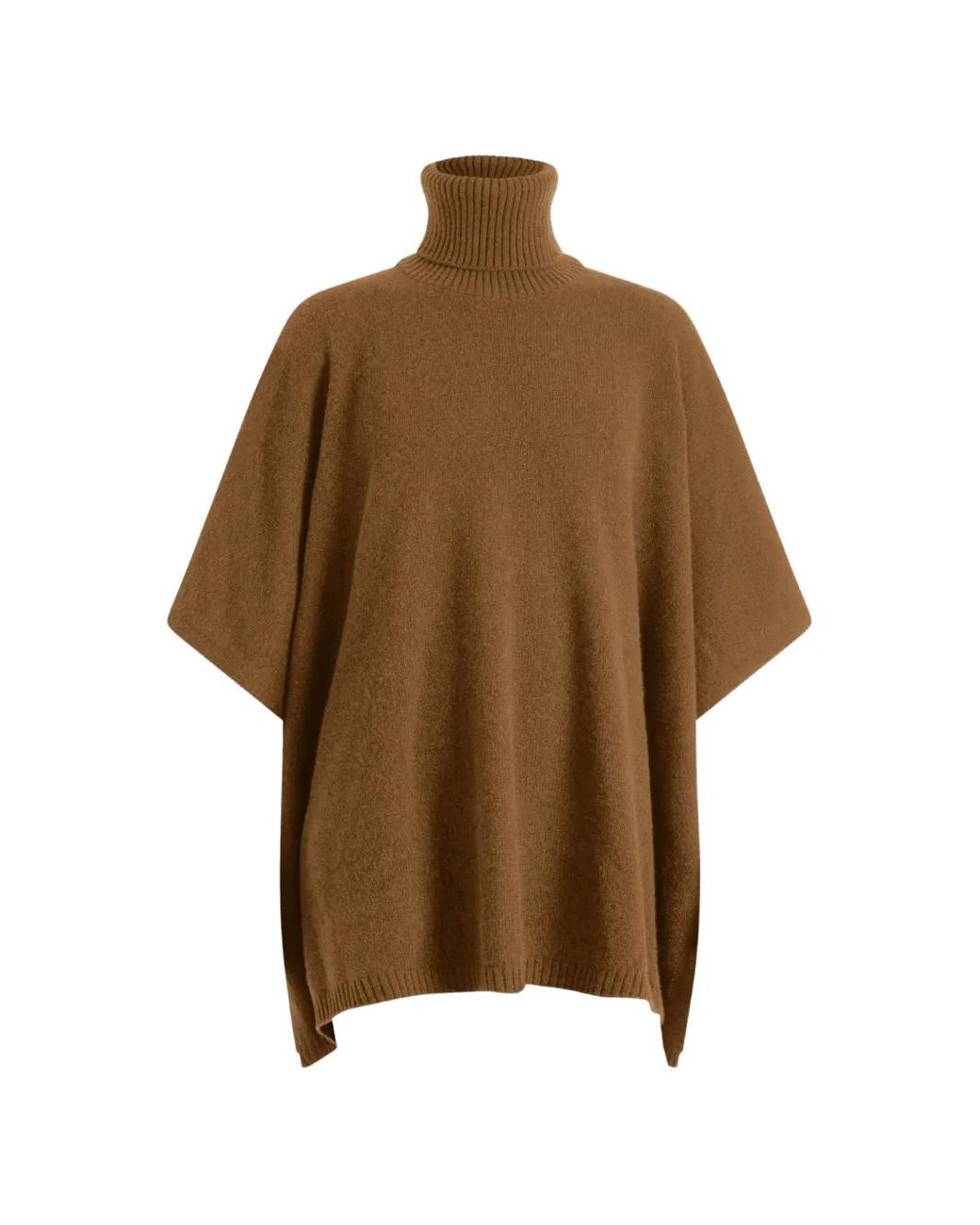 Linnea Lund Brown Angela Roll-Neck Loose Poncho
