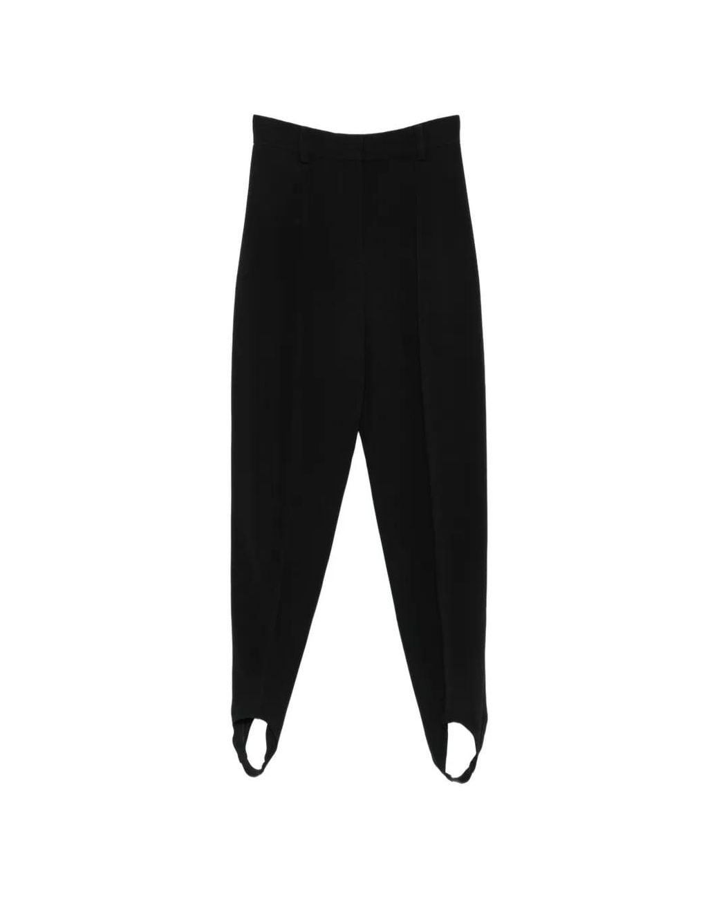 Stella McCartney Black Cady Stirrup-Cuff Tailored Trousers