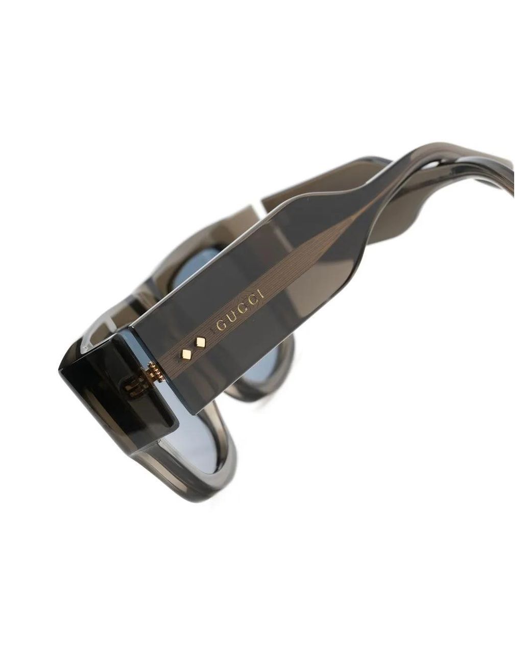Gucci Black Logo-Engraved Square-Frame Sunglasses for men