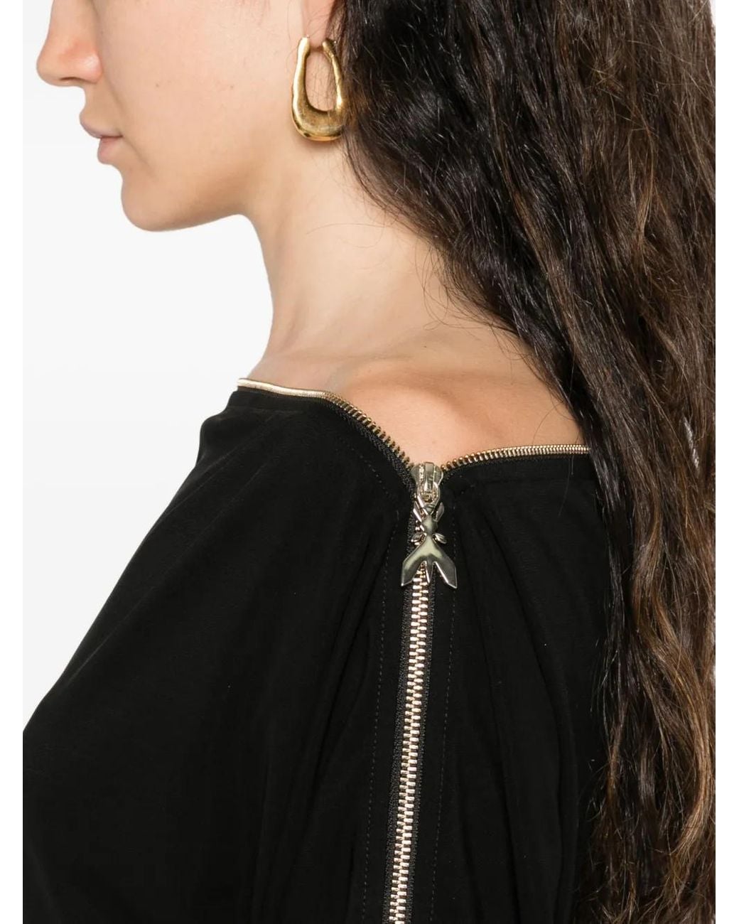 Patrizia Pepe Black Zip-Detail Dress