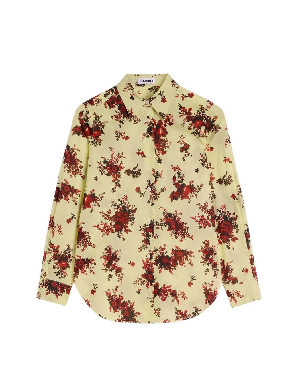 Jil Sander Metallic Cotton Muslin Printed Shirt