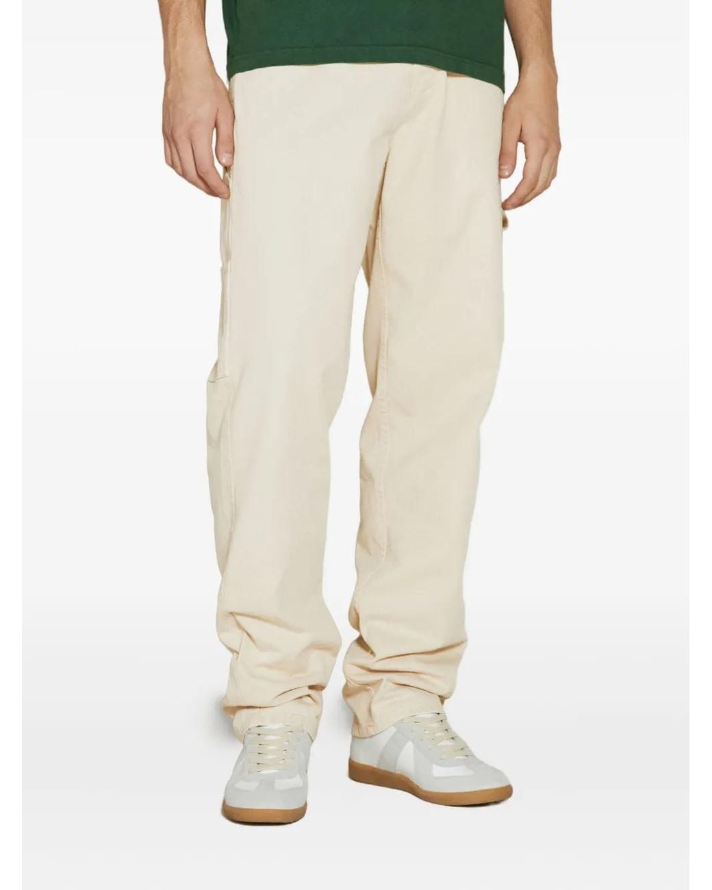 AWAKE NY Natural Strap-Detail Pocketed Regular Trousers for men