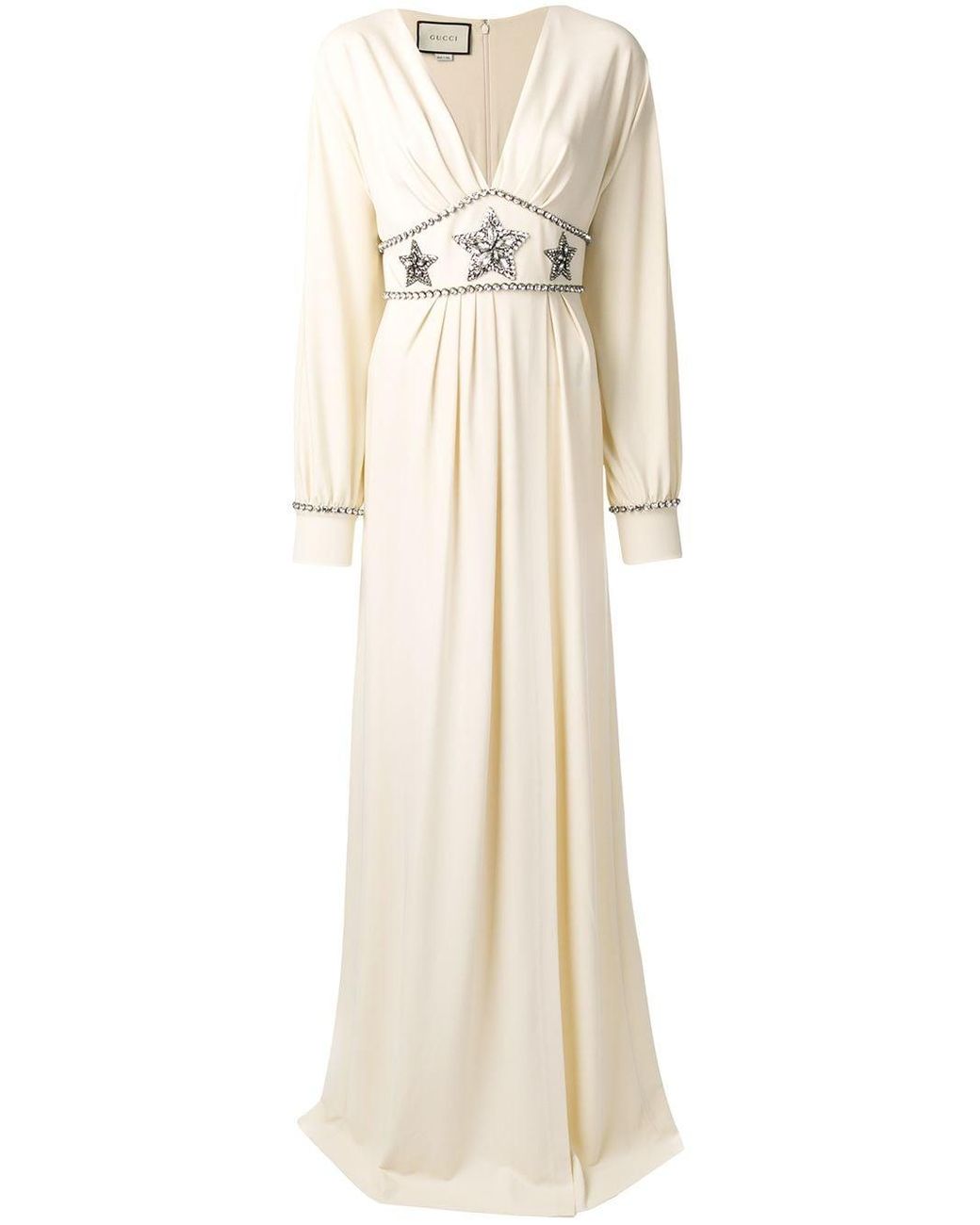 Gucci Star Embellished Maxi Dress in Natural Lyst