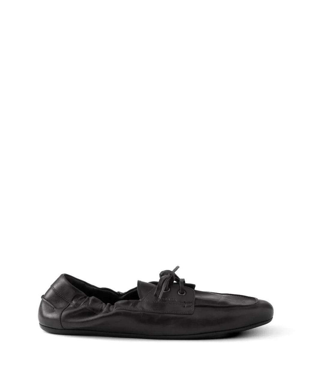 Prada White Shuffle Antiqued Leather Laced Shoes for men