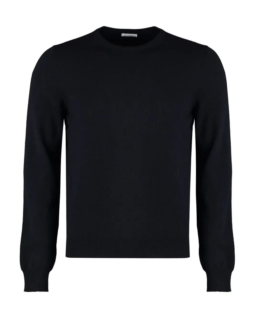 Malo Black Ribbed Sweater for men
