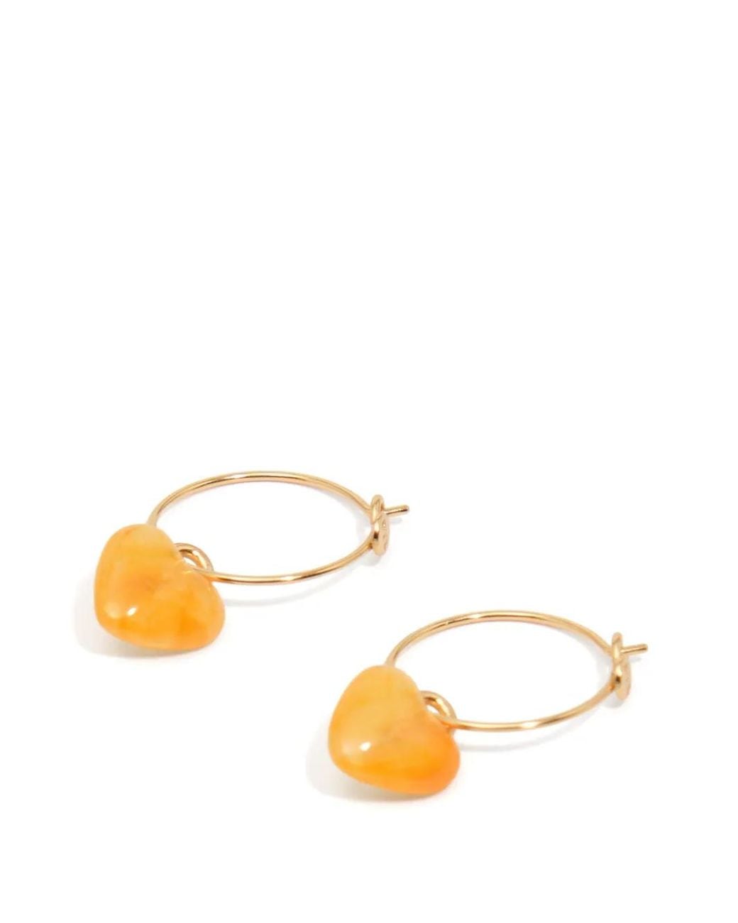 Bimba Y Lola Metallic Resin Heart Hoop Earrings