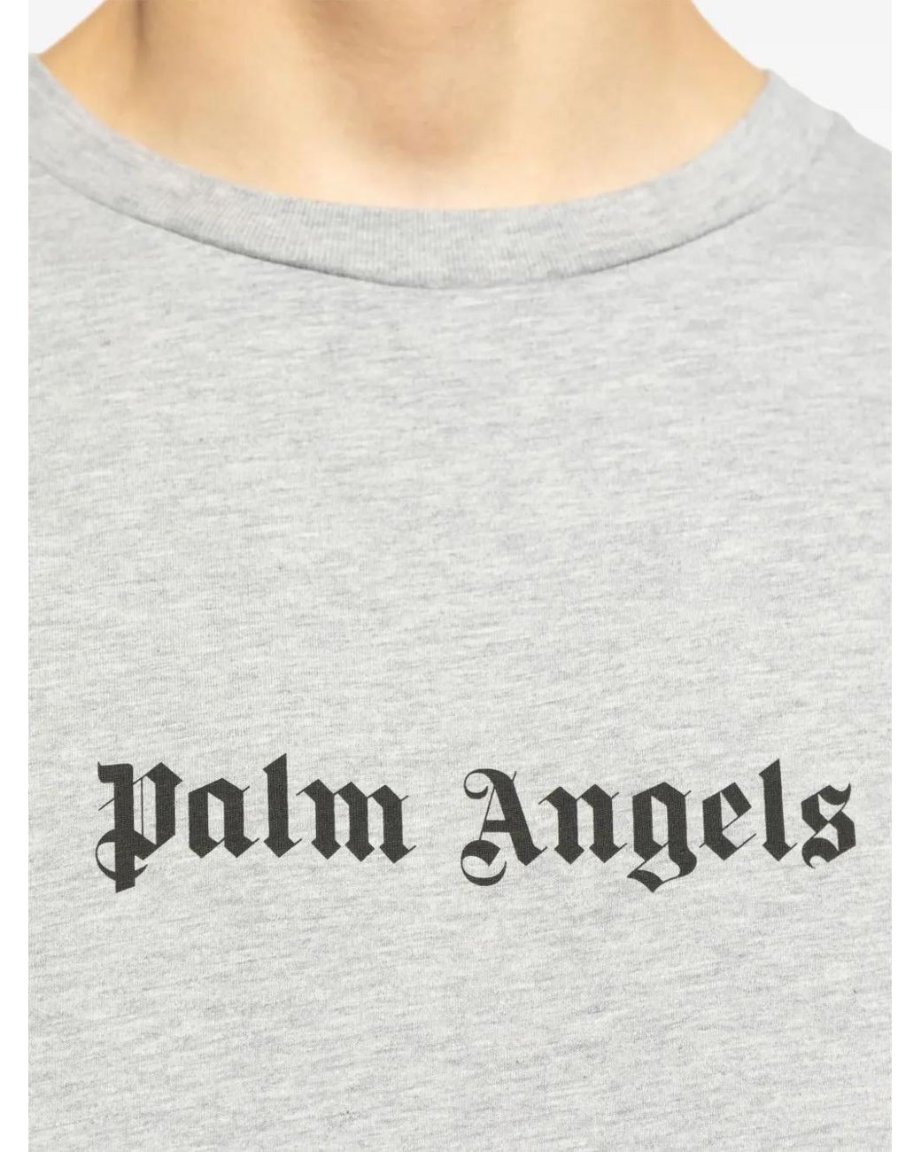 Palm Angels Gray T-Shirt With Print for men